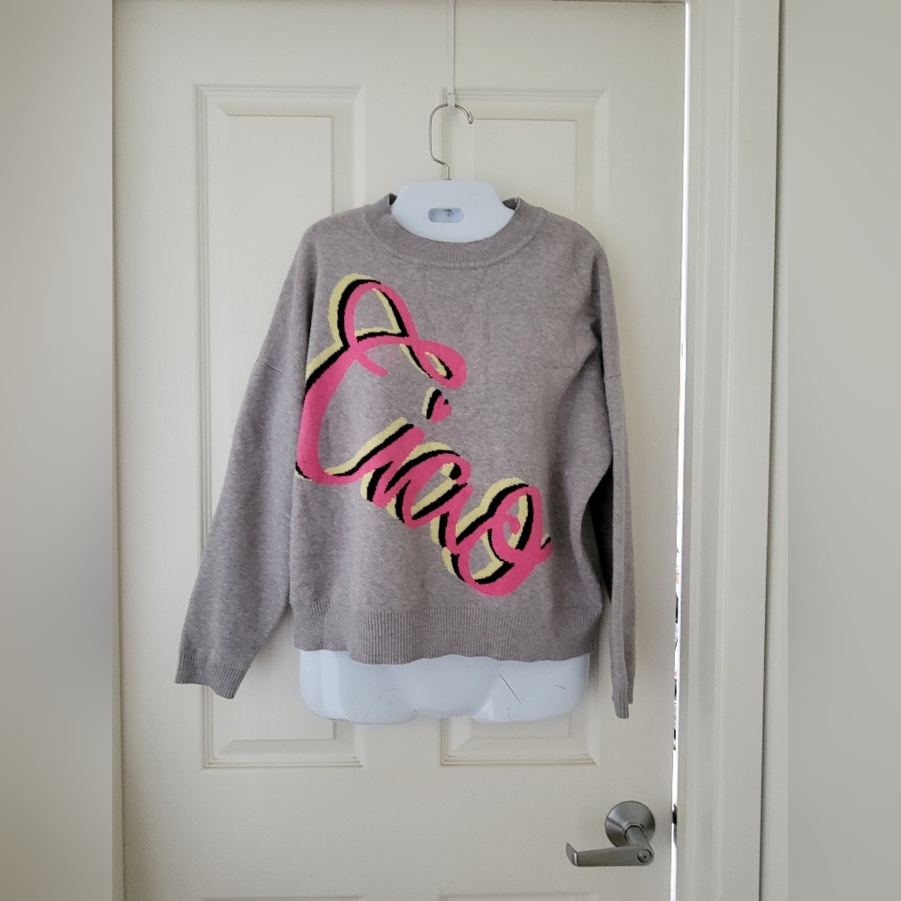 Philosophy | Cute Gray 'Ciao' Graphic Pullover Sweater - Picture 9 of 9